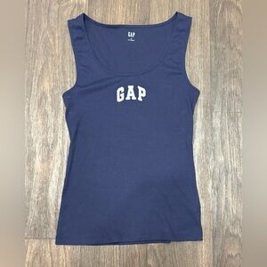 GAP Navy Ribbed Logo Tank Top | Size M